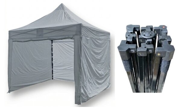TENTino Nůžkový párty stan 3x3 m STEEL HEXAGON Barva opláštění (Zvolte variantu): 11A - ČERNÁ