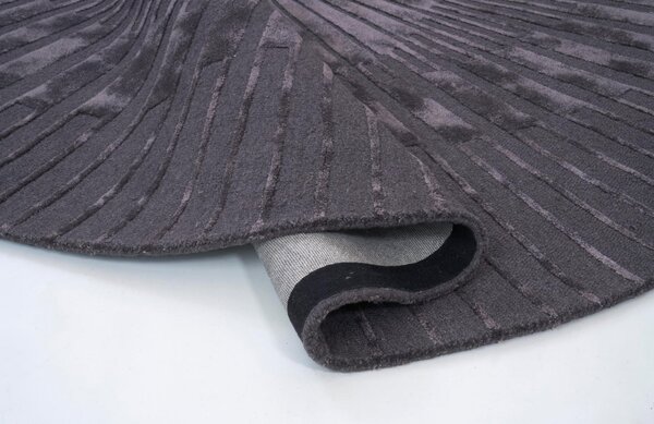 Fargotex Tmavě šedý kulatý koberec Radius 200 cm