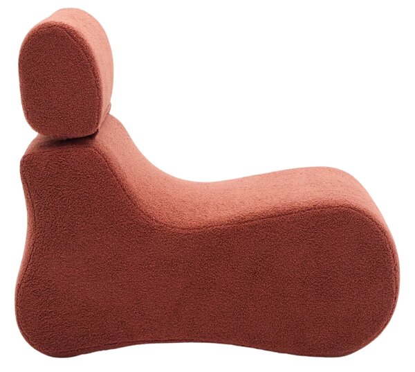 Kave Home Terakotově červené bouclé křeslo Club