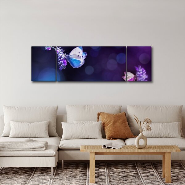 Obraz - Motýli na levanduli (170x50 cm)