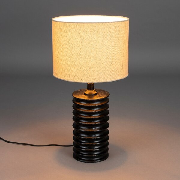Černá kovová stolní lampa DUTCHBONE YALU