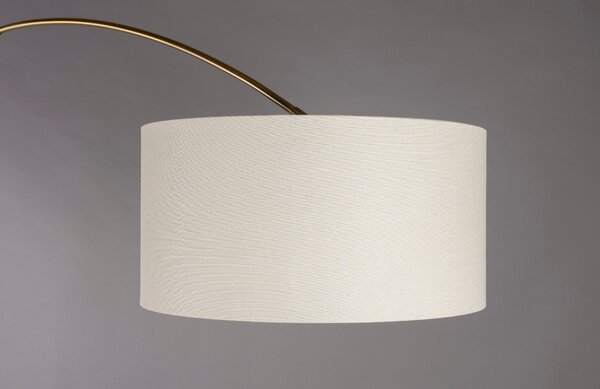 Zlatá stojací lampa DUTCHBONE ARCHIE 212 cm s mramorovým podstavcem
