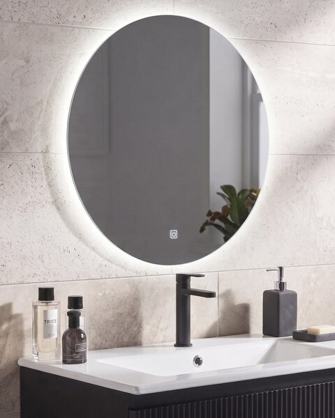 LED koupelnové zrcadlo CALLAC 60 cm 60 cm Stříbrná