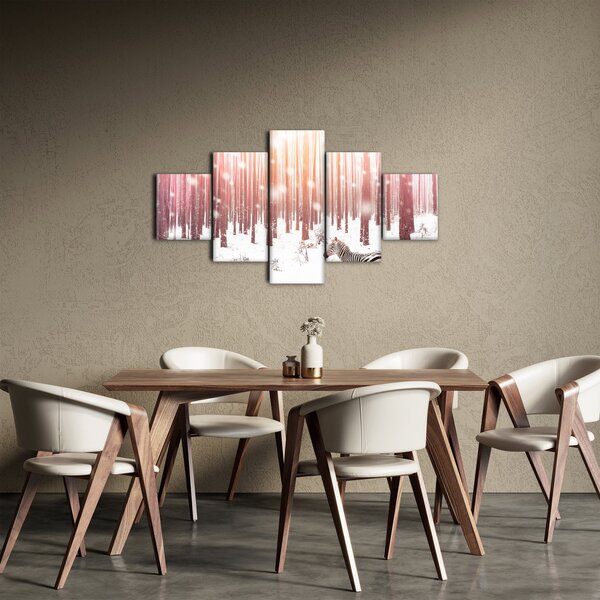 Obraz - Zebra v zasněženém lese (125x70 cm)