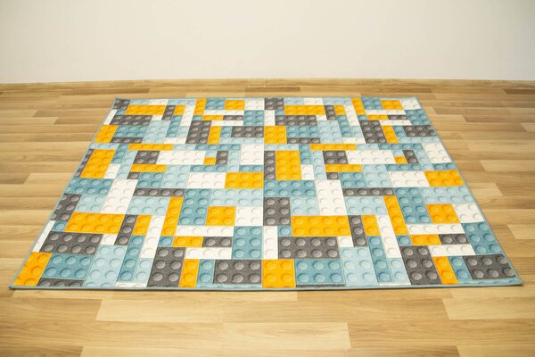 Kobercový ráj Dětský kusový koberec Kostky Lego vícebarevný Rozměr: 100x200 cm