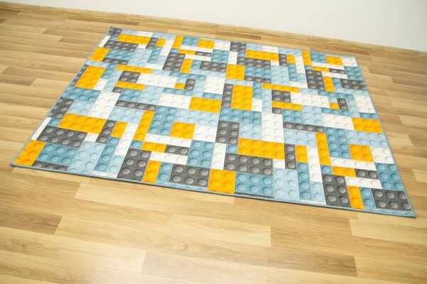 Kobercový ráj Dětský kusový koberec Kostky Lego vícebarevný Rozměr: 100x200 cm