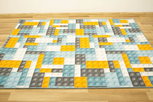 Kobercový ráj Dětský kusový koberec Kostky Lego vícebarevný Rozměr: 100x200 cm