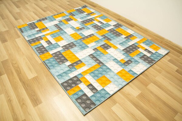 Kobercový ráj Dětský kusový koberec Kostky Lego vícebarevný Rozměr: 100x200 cm