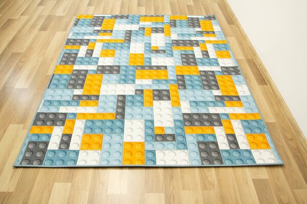 Kobercový ráj Dětský kusový koberec Kostky Lego vícebarevný Rozměr: 100x200 cm