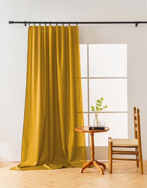 Hořčicový závěs OXFORD 140x250 cm Zavěšení: Řasící páska