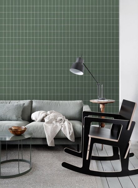 Zelená geometrická vliesová tapeta na zeď, 139031, Scandi cool, Esta