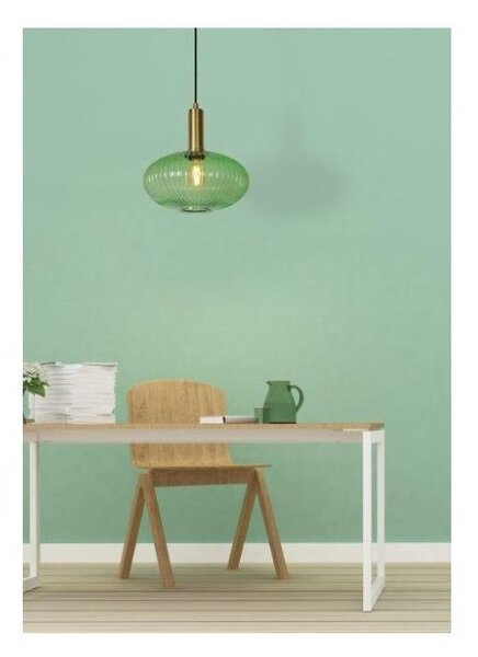 Lucide 45386/30/33 MALOTO závěsné svítidlo Ø 30cm E27 / 40W zelená / zlatá
