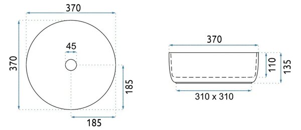 Rea Sami, umyvadlo na desku 360x360x115 mm, tmavě zelená matná, REA-U4567