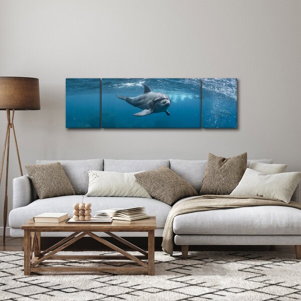 Obraz - Delfín pod hladinou (170x50 cm)