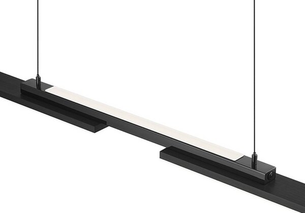 HELL Závěsné světlo More, antracitová, délka 120 cm, kovová, stmívatelný, Černá, Obývací pokoj / jídelna, kov, Moderní