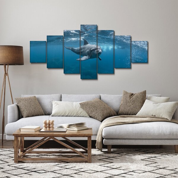 Obraz - Delfín pod hladinou (210x100 cm)