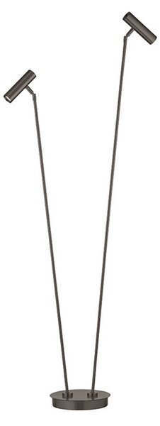 HELL LED stojací lampa Tom Pro v bronzové barvě, 137 cm, kovová, 2 žárovky,, stmívatelný, Bronz / starožitná mosaz, Obývací pokoj / jídelna, kov, Moderní