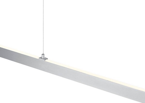 HELL LED závěsné světlo Karo, hliník, délka 130 cm, kov,, stmívatelný, Hliník / šedá / zinek, Obývací pokoj / jídelna, kov, Moderní