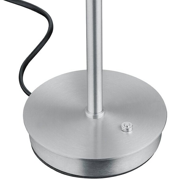 HELL LED stolní lampa Abby, hliníková barva, výška 34 cm, kov/sklo, stmívatelný, Hliník / šedá / zinek, Obývací pokoj / jídelna, kov, Moderní