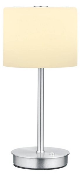 HELL LED stolní lampa Abby, hliníková barva, výška 34 cm, kov/sklo, stmívatelný, Hliník / šedá / zinek, Obývací pokoj / jídelna, kov, Moderní