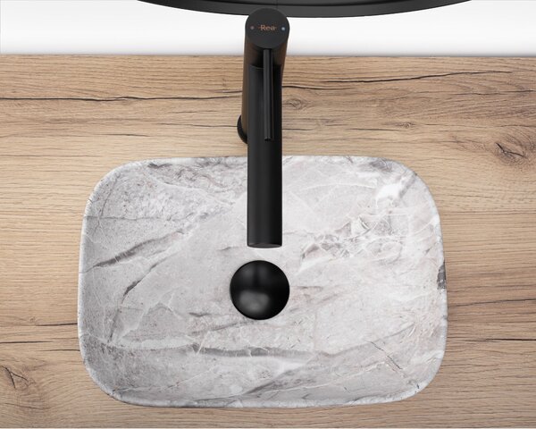 Rea Belinda, umyvadlo na desku 360x250x115 mm, imitace kamene matná, REA-U3321