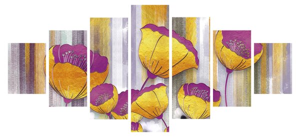 Obraz - Ilustrace květin (210x100 cm)