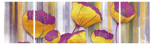 Obraz - Ilustrace květin (170x50 cm)