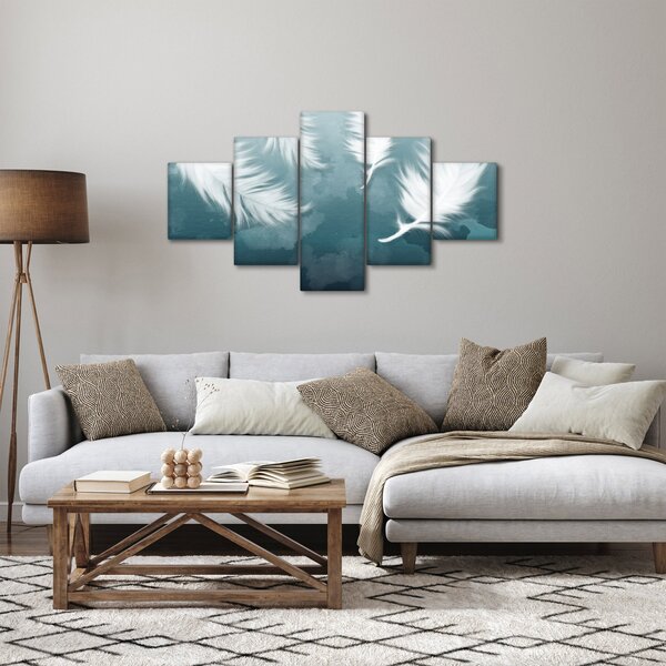 Obraz - Bílá peříčka (125x70 cm)
