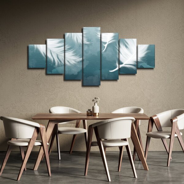 Obraz - Bílá peříčka (210x100 cm)