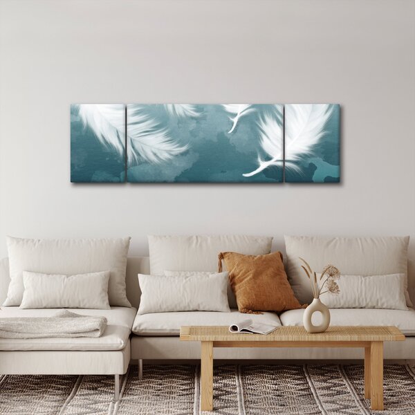 Obraz - Bílá peříčka (170x50 cm)