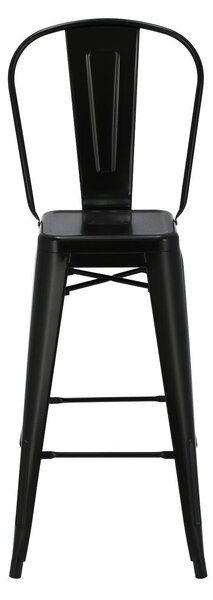 Židle barová Niort Back 75cm. černá insp.Tolix