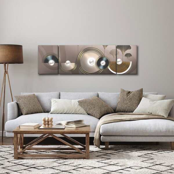 Obraz - Zlatohnědá abstrakce (170x50 cm)