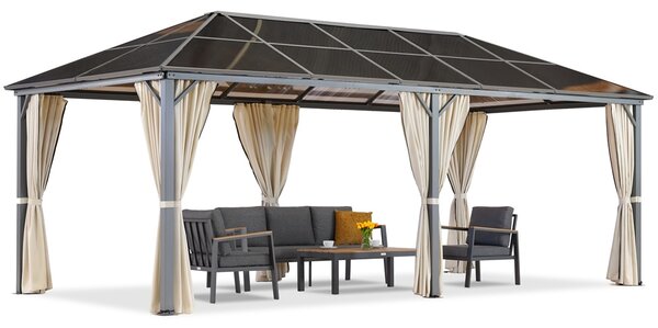 Milos 3x6m zahradní altán s krémovými závěsy Garden Point