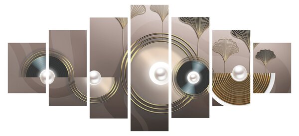 Obraz - Zlatohnědá abstrakce (210x100 cm)