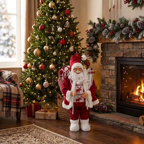 Vánoční figurka Santa Clause ve svetru – 60 cm