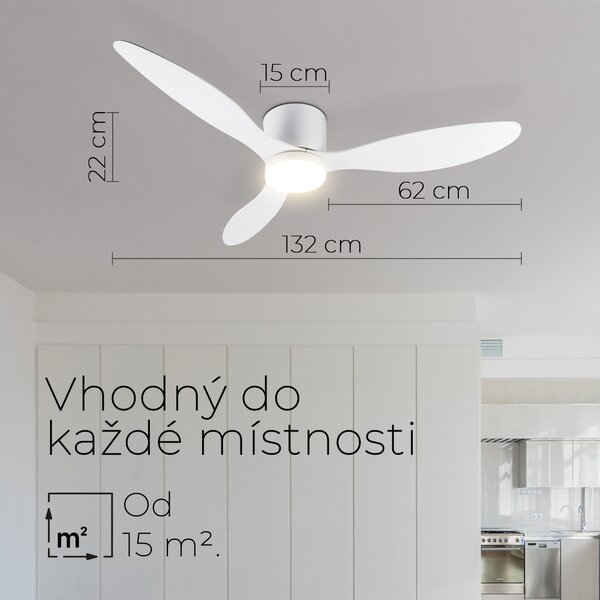 Noaton 11132WW Fornax (2023), bílá, stropní ventilátor se světlem (Zánovní)