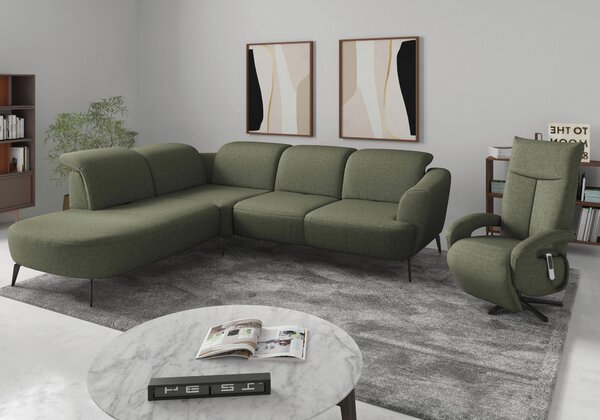 ROHOVÁ SEDAČKA, textil, olivově zelená Sit & More - Sedací soupravy, Online Only
