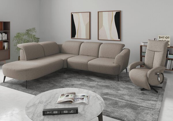 ROHOVÁ SEDAČKA, textil, šedohnědá Sit & More - Sedací soupravy, Online Only