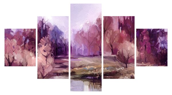 Obraz - Podzimní krajinomalba (125x70 cm)
