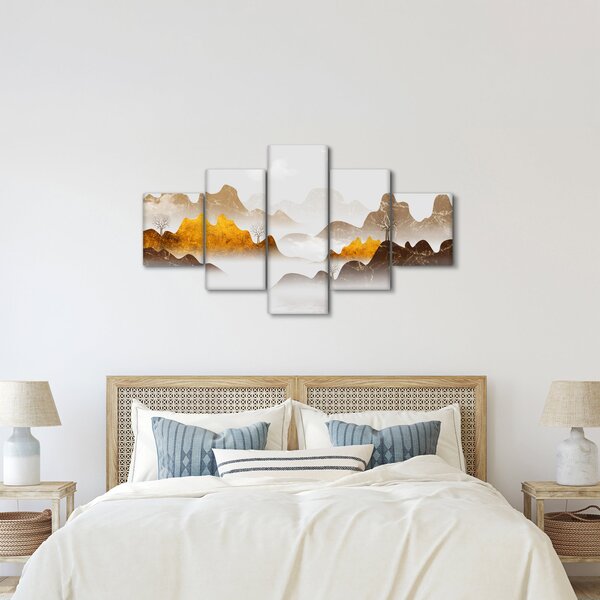 Obraz - Hory v mlze (125x70 cm)