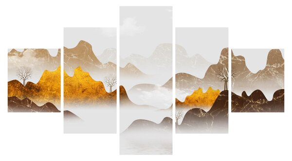 Obraz - Hory v mlze (125x70 cm)