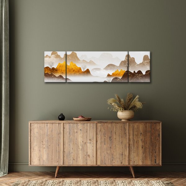 Obraz - Hory v mlze (170x50 cm)