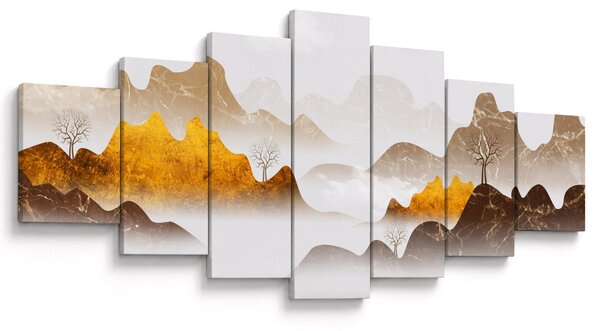Obraz - Hory v mlze (210x100 cm)