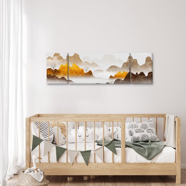 Obraz - Hory v mlze (170x50 cm)