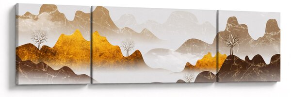 Obraz - Hory v mlze (170x50 cm)