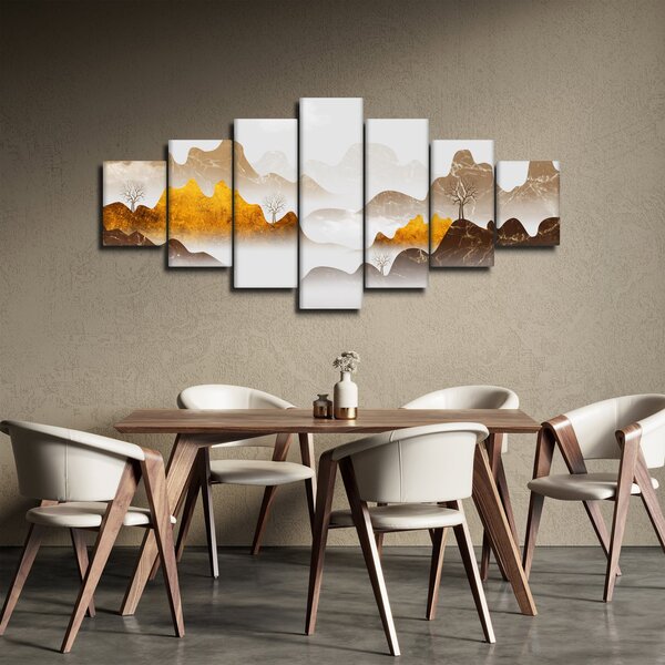 Obraz - Hory v mlze (210x100 cm)