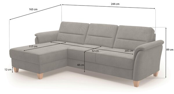 ROHOVÁ SEDAČKA, textil, hnědá Sit & More - Sedací soupravy, Online Only