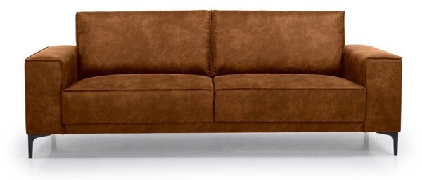 Koňakově hnědá pohovka z imitace kůže 224 cm Copenhagen – Scandic