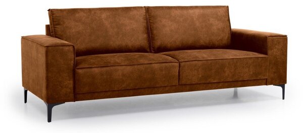 Koňakově hnědá pohovka z imitace kůže 224 cm Copenhagen – Scandic
