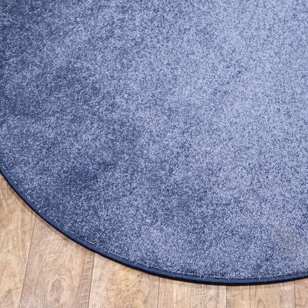 AladinWorld Expres, Kusový koberec Velur Ultra tm. modrý kruh, 200x200 (průměr) kruh, modrá, ložnice